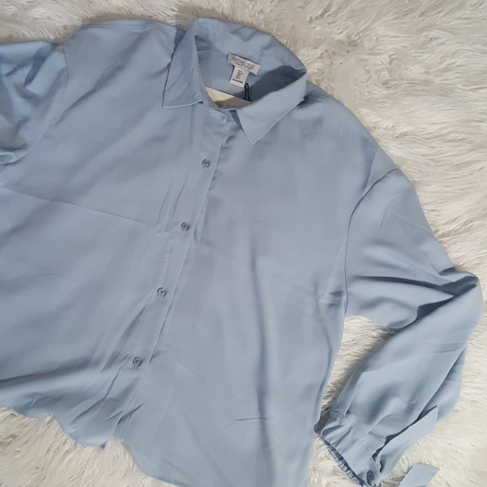 Brand new baby blue long-sleeve blouse